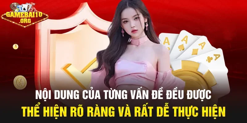 Nội dung của từng vấn đề đều được thể hiện rõ ràng và rất dễ thực hiện